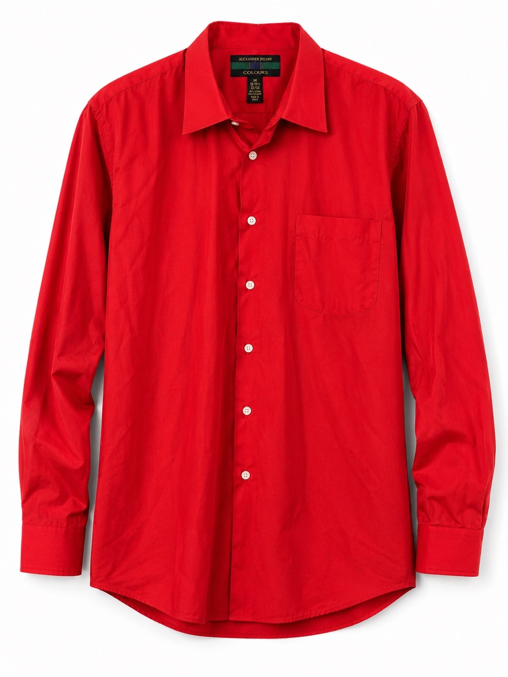 Alexander Julian Bright Red Long Sleeve Button-Up Shirt